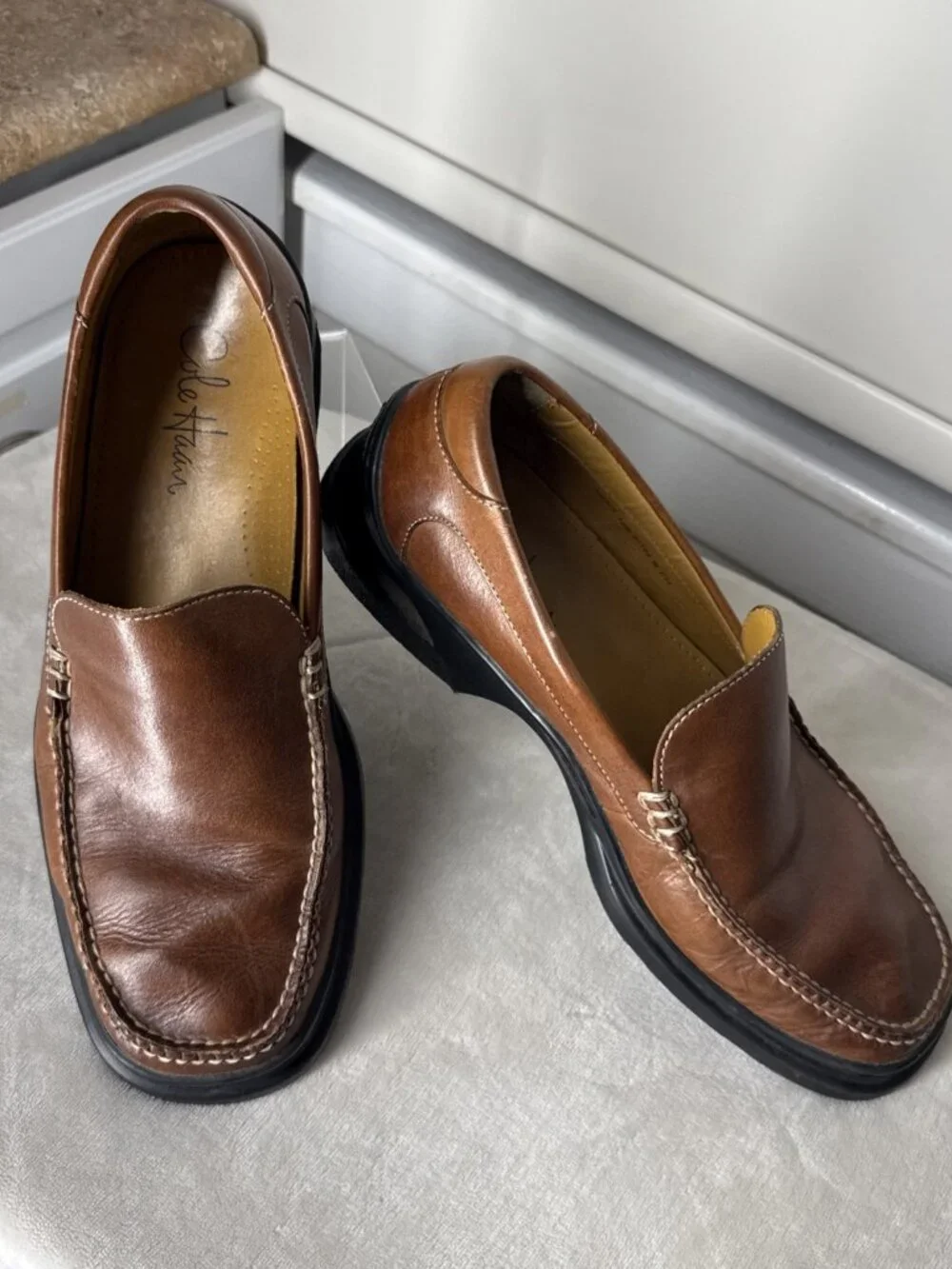 Cole Haan Full Grain Leather Loafer Men’s Shoes Cognac Toast 10M 07184 Nice